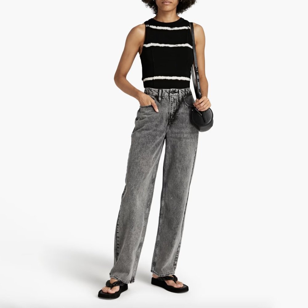 NWT GOOD AMERICAN Good '90s bleached high-rise straight-leg jeans